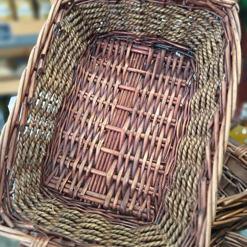 Wicker baskets new, set with various sizes and packaging materials