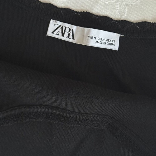 Zara knitted black crop top, summer style