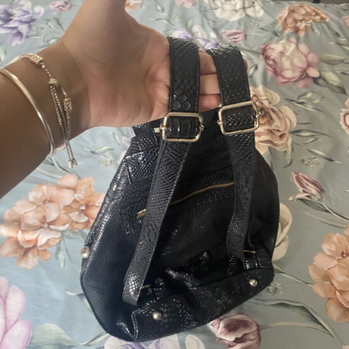 Elena Athanasiou leather backpack with gold details, black