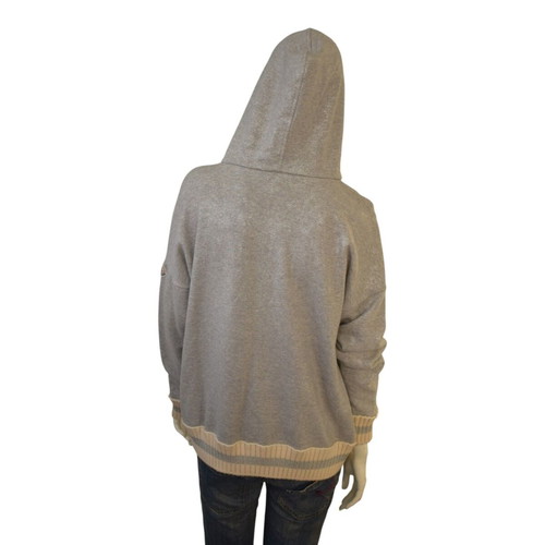 Moncler Maglia Cardigan metallic silver hoodie, size L