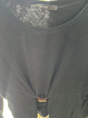 Gucci black top/blouse used with long sleeves and signature GG logo