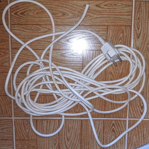 White power cable 10m (2x1.5mm²) with Schuko plug like new