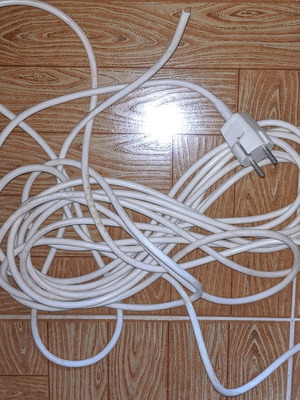 White power cable 10m (2x1.5mm²) with Schuko plug like new