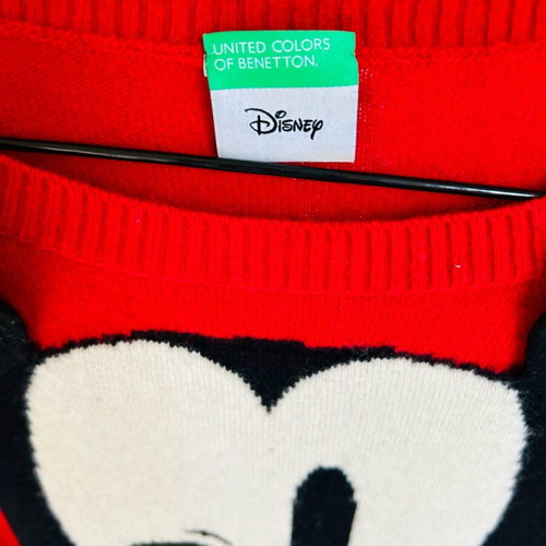 Benetton x Disney Mickey Mouse wool sweater like new, multicolor, size S