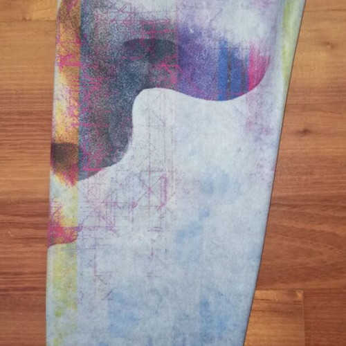 Blue printed workout leggings like new, size Medium