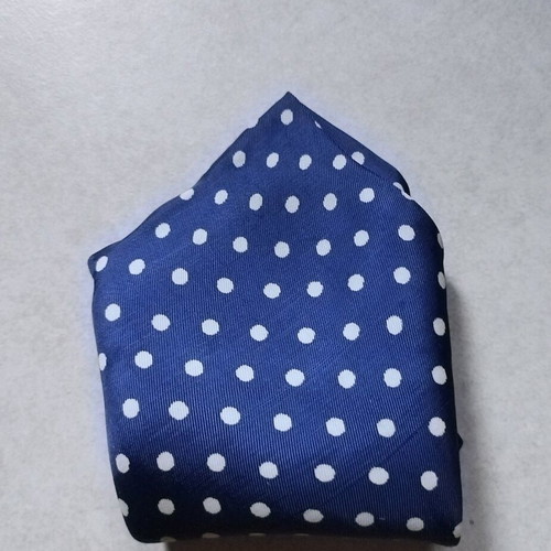 Handmade pocket square used, blue
