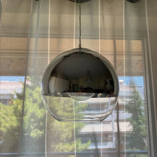 Pendant ceiling light metal mirror glass like new
