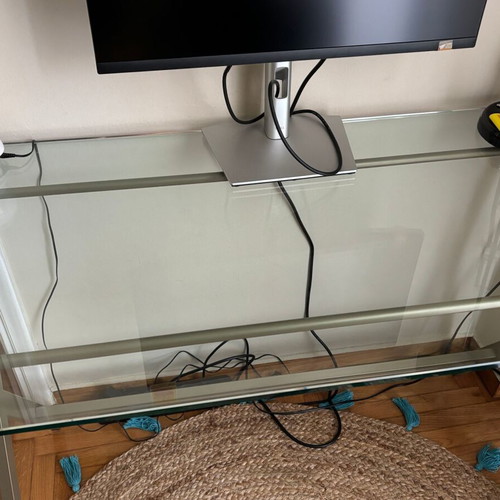 Glass and metal desk like new 110x55x76 cm
