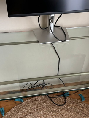 Glass and metal desk like new 110x55x76 cm