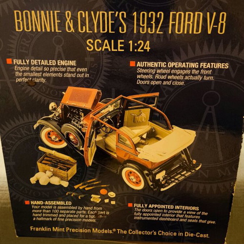 Franklin Mint Bonnie & Clydes 1932 Ford 1:24 new