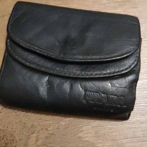 Prada vintage wallet, black leather