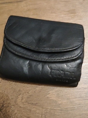Prada vintage wallet, black leather