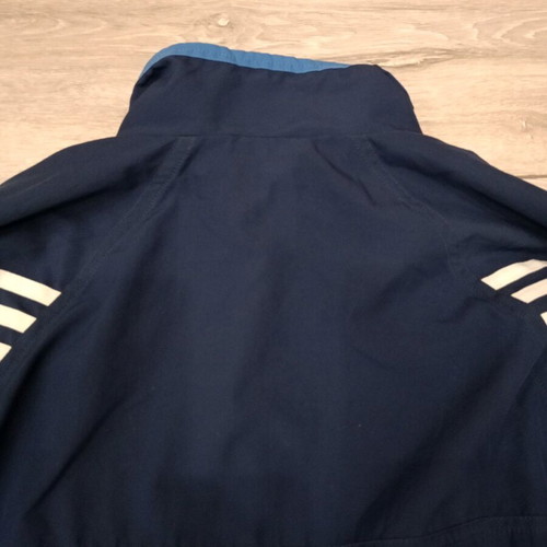 Adidas vintage jacket navy blue with white stripes, used