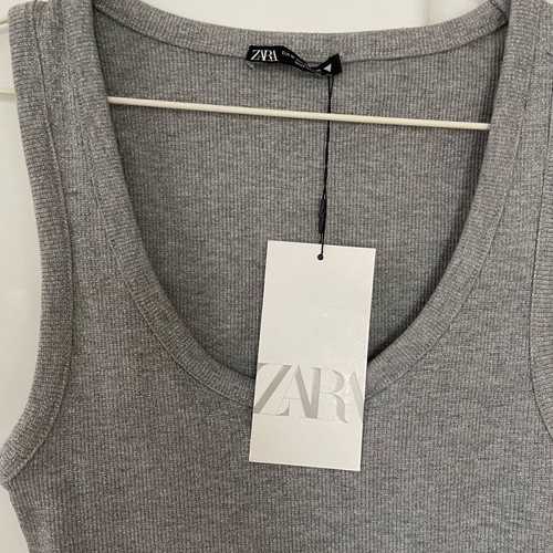 Zara lurex bodysuit new, medium, gray