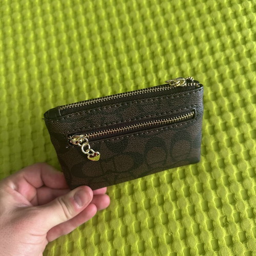 Coach Mini Wallet Dark Brown New
