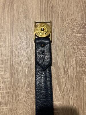 Leather blue vintage belt like new with golden details