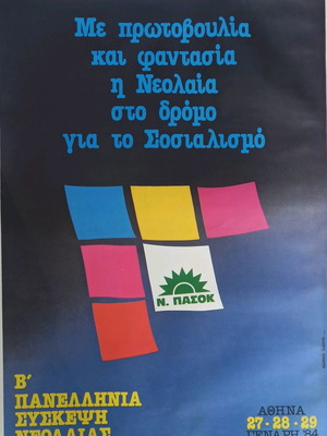 Αφίσα ΠΑΣΟΚ μεταχειρισμένη δεκαετίας 80 Β πανελλήνια σύσκεψη Νεολαίας