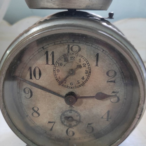 Gustav Becker antique alarm clock 18 cm used, mechanical, non-working