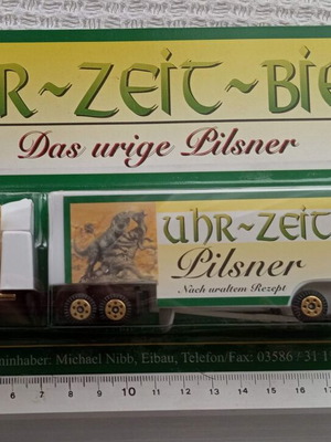 Φορτηγά νταλίκες H0 διαφημιστικά μπύρας Uhr - Zeit - bier, πακέτο 2 καινούργια