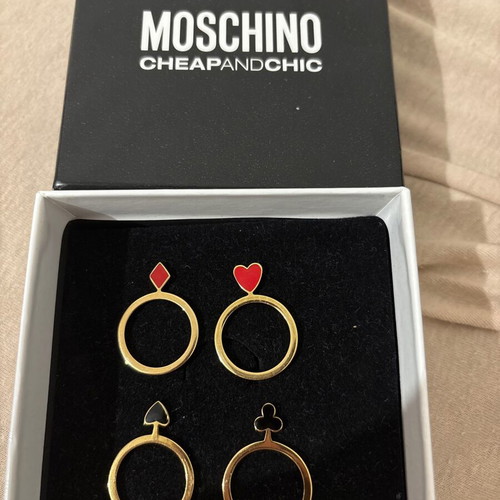 Moschino Cheap and Chic set of 4 playing card symbol rings like new