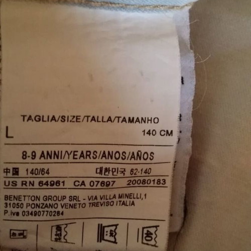 Benetton sleeveless shirt used for 9-year-old boy
