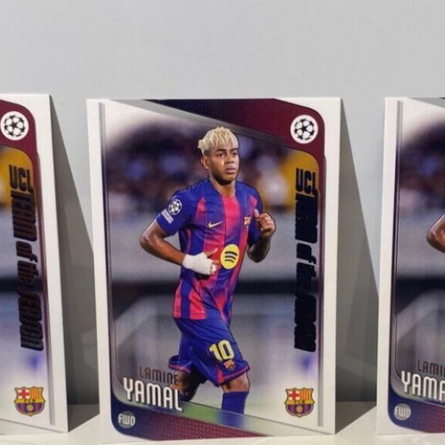 Lamine Yamal Topps UCL cards new, set of 3