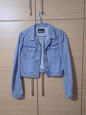 Pieces denim jacket, blue, size S