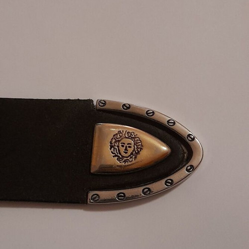 Gianni Versace leather belt used, vintage brown