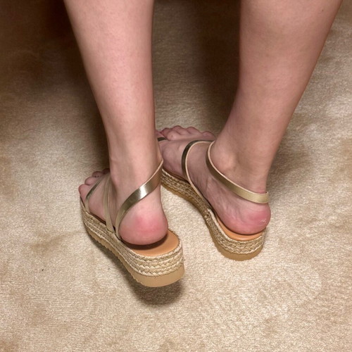 Handmade leather sandals Christina Christi new, gold color, size 40