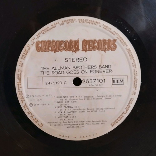 Allman Brothers Band Best double vinyl record used, Southern Rock Blues