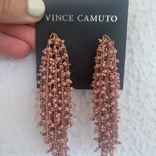 Vince Camuto pink and gold dangle earrings like new