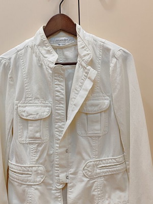 Zara white denim jacket like new, size L