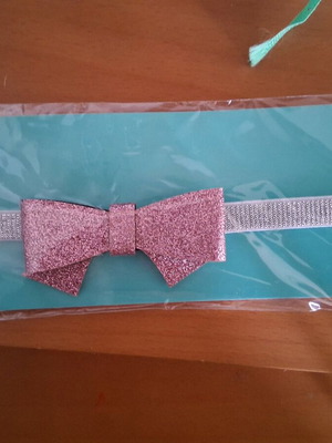 Children's hairband new with glitter pink and silver