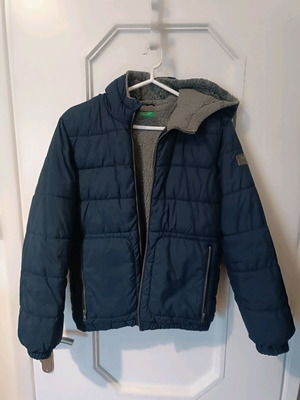 Benetton warm kids jacket 2XL like new, gray and blue