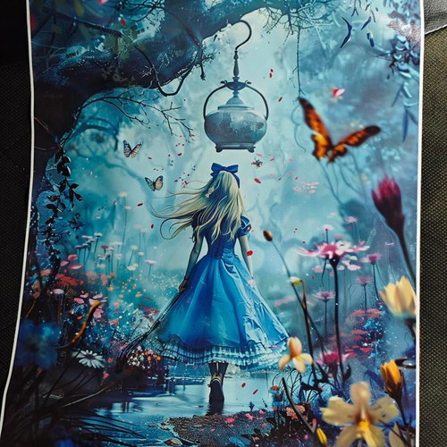 Canvas print Alice in Wonderland 30x40 like new