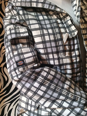 Dickies checked jacket like new, black and white, size XS