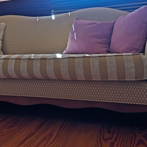 Two- and three-seater sofa set, solid wood, elegant upholstery