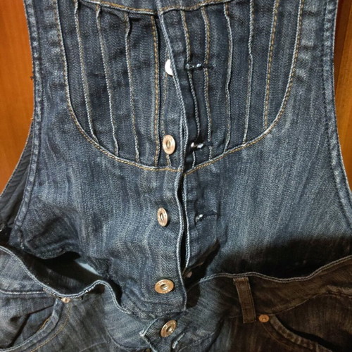 Denim skirt salopette XL like new with buttons
