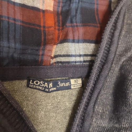 Hoodie Losan size 10Y 140cm like new, gray and black cotton