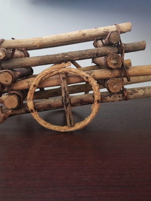 Wooden cart handmade used, decorative