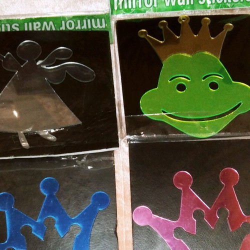 Mirror wall stickers prince frog, crown, fairy, pack of 12 new