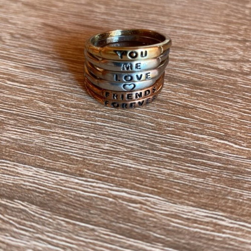 Metal rings set of 6 used, gold and silver colors