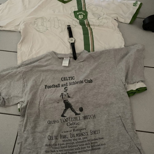 Celtic 2 T-shirts XL and L and Celtic watch like new