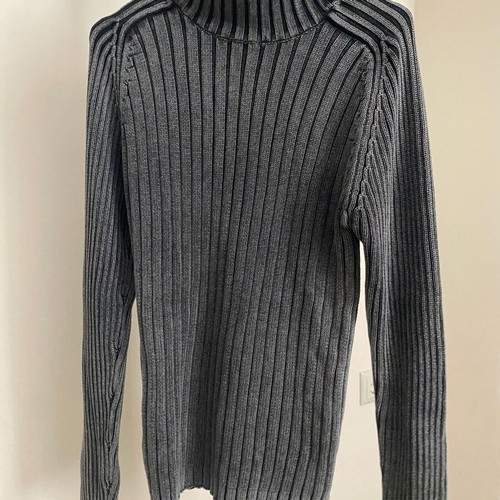 Grey ribbed turtleneck jumper Skelton size L like new