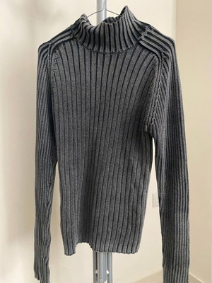 Γκρι ριμπ πλεκτό ζιβάγκο Skelton μέγεθος L σαν καινούργιο