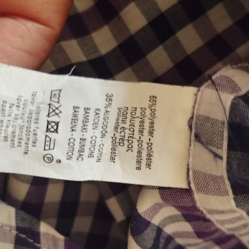 Elvina Man men's checkered shirt M/L, purple blue white