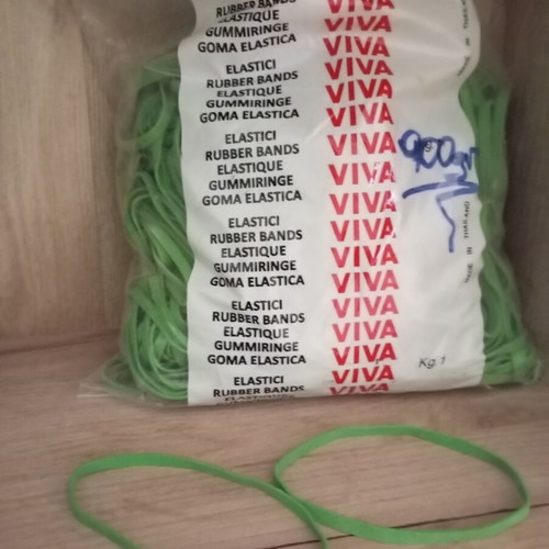 Packaging rubber bands green, like new, 900g, 5mm thick