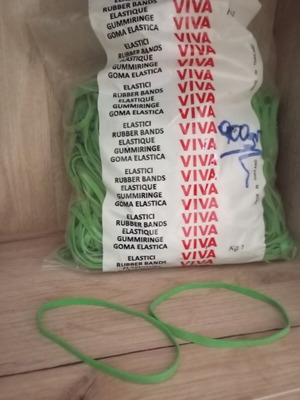 Packaging rubber bands green, like new, 900g, 5mm thick
