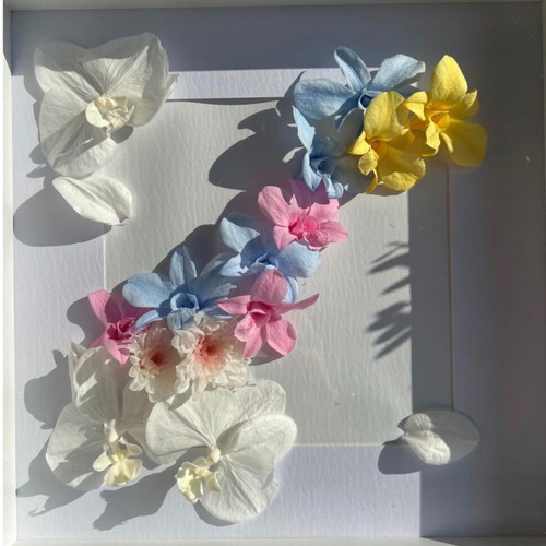 Ethereal Bloom frame with preserved orchids new