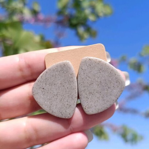 Handmade earrings made of polymer clay and steel